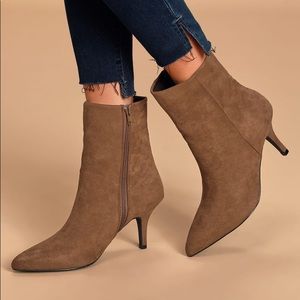 Lulu’s Brown Suede Mid-calf Boots